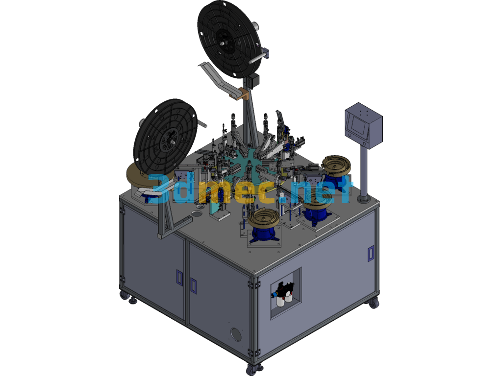 Automatic Eight-Station Headphone Plug-In Machine-Original Picture And Original File - 3D Model SolidWorks Free Download