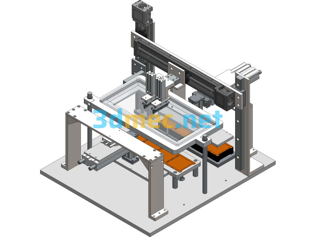 Glue Brushing Platform Based On Electric Cylinder And Pneumatic Cylinder - 3D Model SolidWorks Free Download