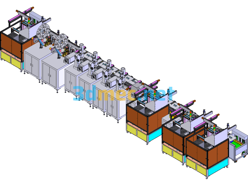 Mobile Phone Charger Automatic Assembly Line - 3D Model SolidWorks Free Download