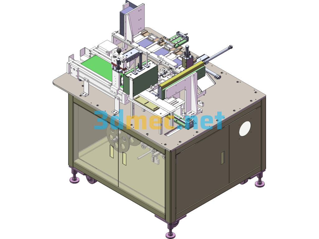 Automatic Lithium Battery Packaging Machine - 3D Model SolidWorks Free Download