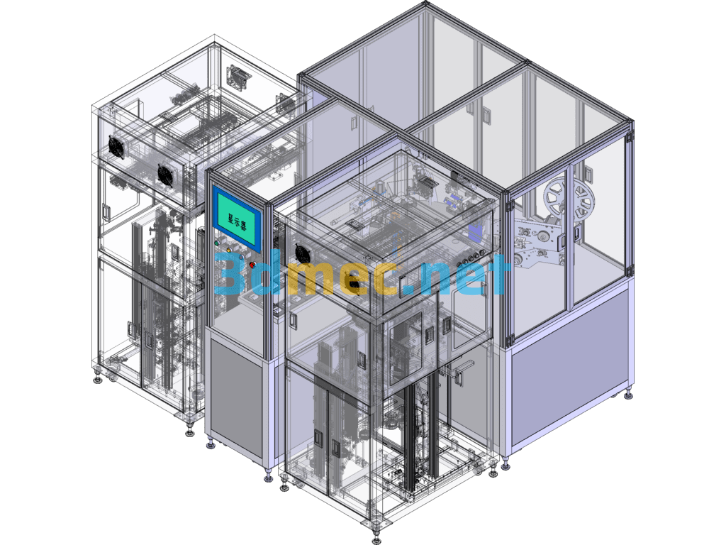 Mobile Phone Charger Automatic Loading And Unloading QR Code Detection Integrated Machine - 3D Model SolidWorks Free Download