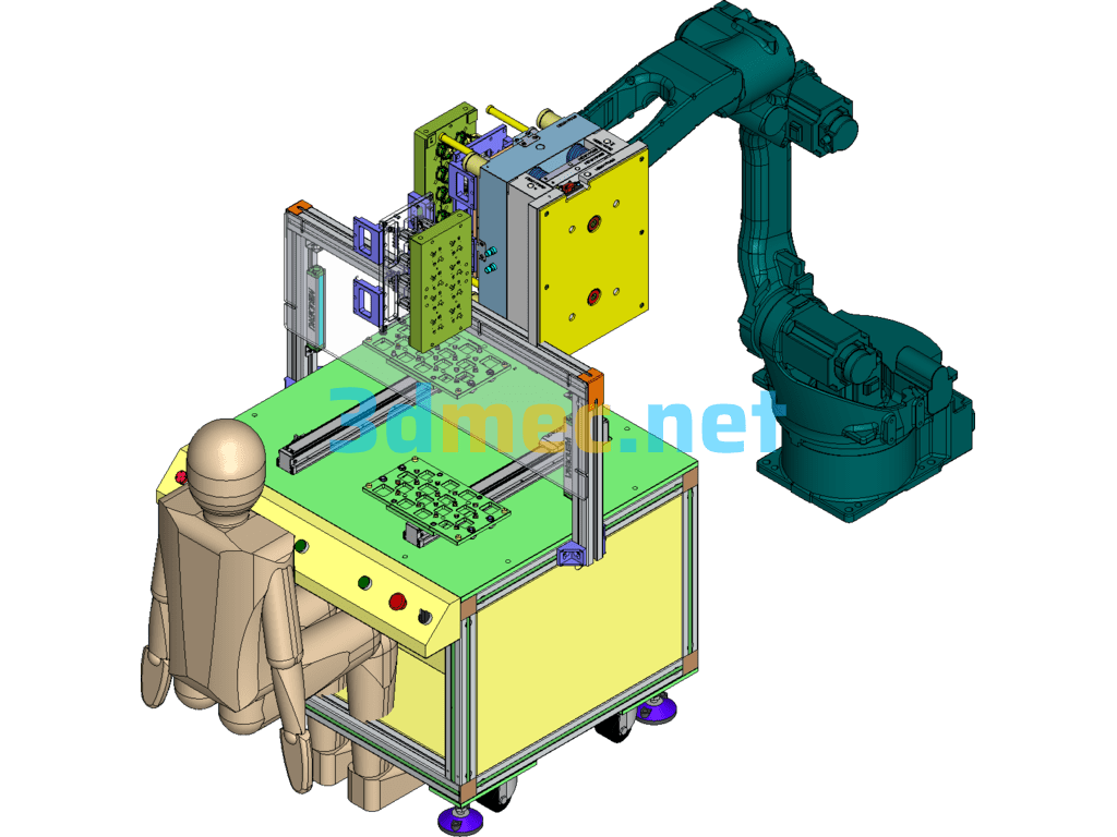 Semi-Automatic Copper Sheet Loading And Unloading Machine (Six-Axis Robot Loading And Unloading) - 3D Model SolidWorks Free Download