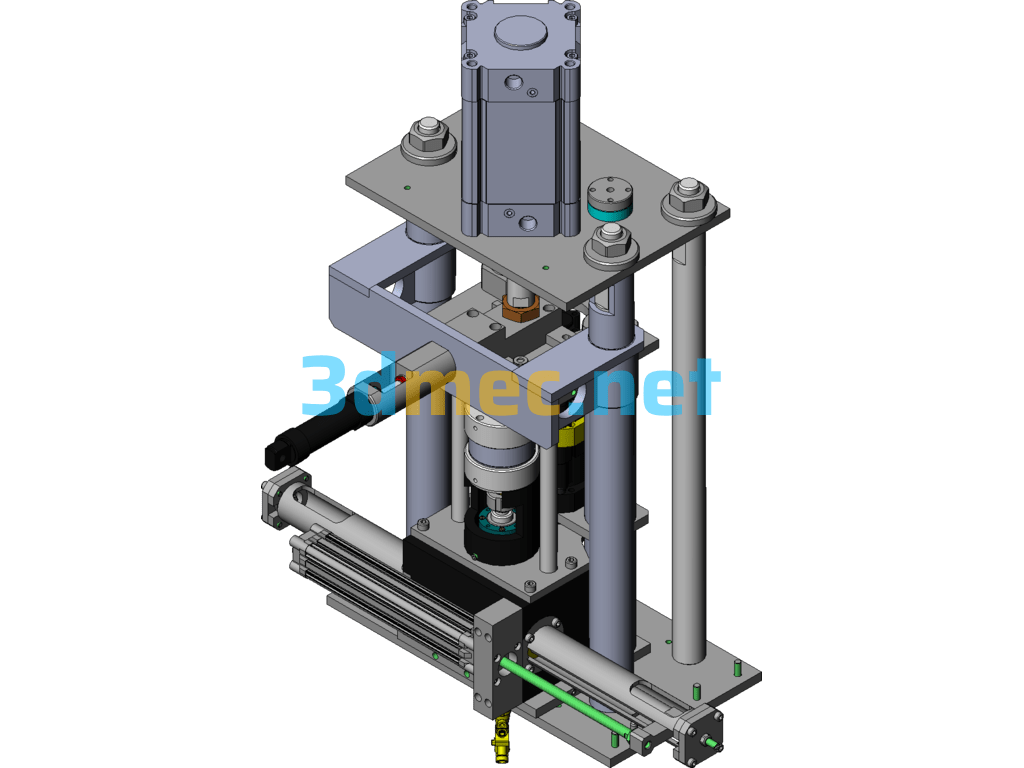 Pneumatic Clamping And Rotating Mechanism - 3D Model SolidWorks Free Download