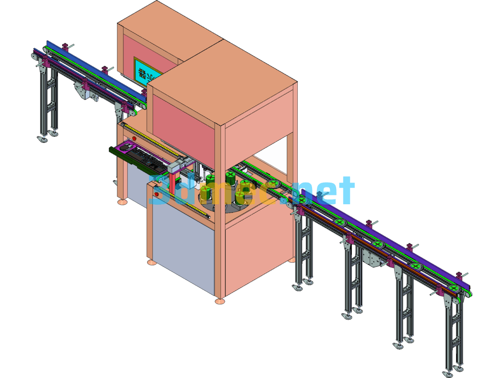 Automobile Guide Wheel Assembly Machine Belt Line Guide Wheel Assembly Table Model - 3D Model SolidWorks Free Download