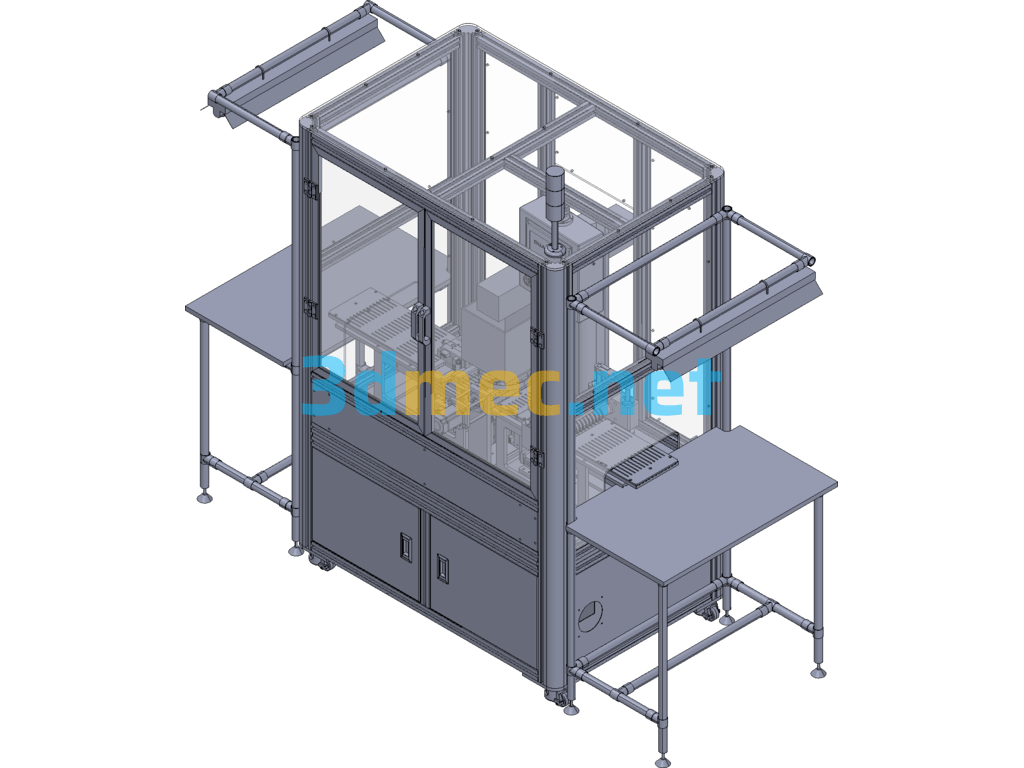 Rotary Laser Engraving Equipment Automatic Loading And Unloading Marking Machine - 3D Model Creo.Parametric Free Download