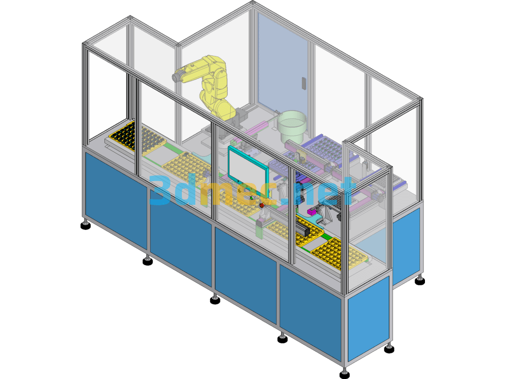 Automatic Assembly Equipment For Mushroom Head Of Mobile Phone Charger Electrode - 3D Model SolidWorks Free Download