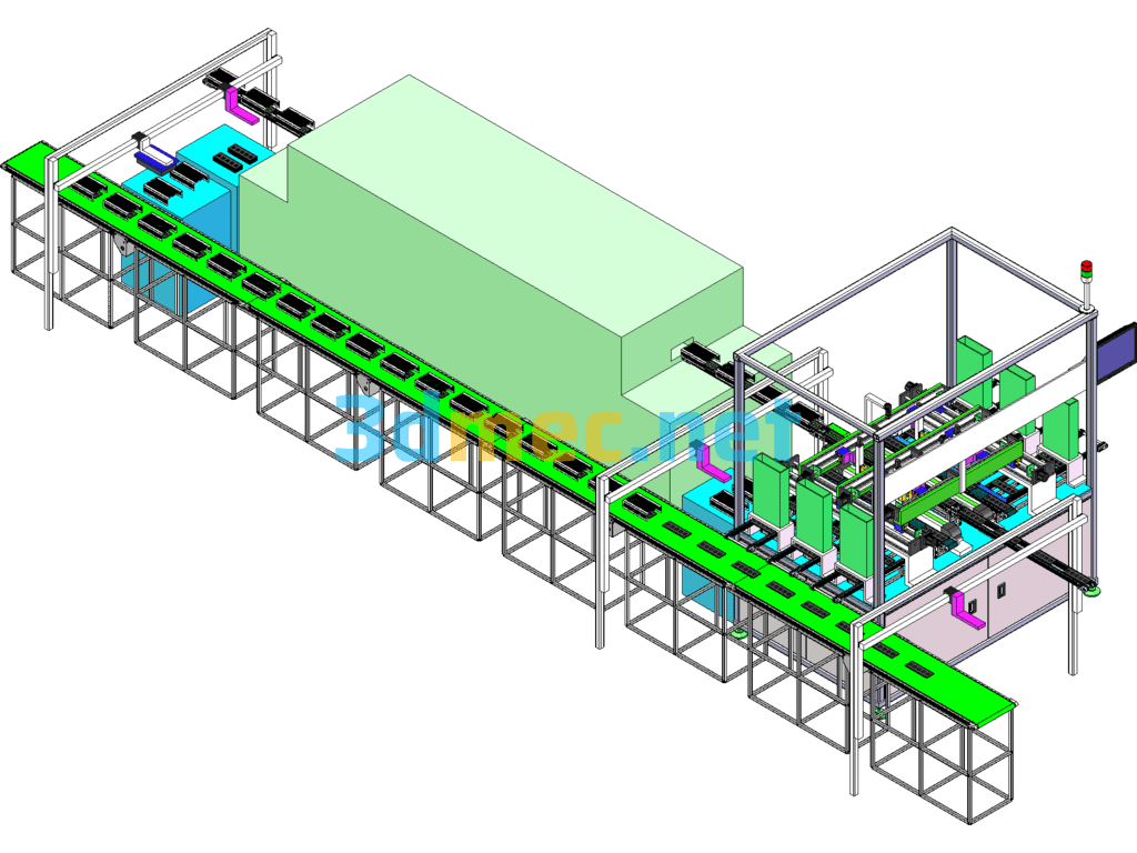 Multi-Station Racking Machine Packaging Chip Production Line - 3D Model SolidWorks Free Download