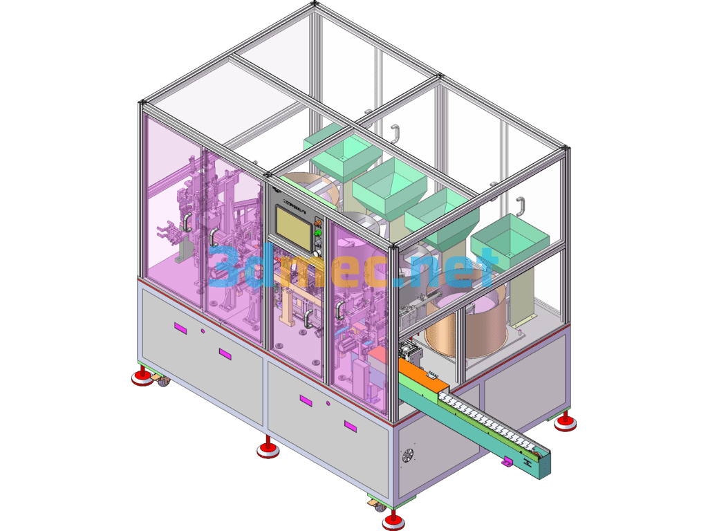 Static Contact Insertion Machine, Automatic Contactor Static Contact Assembly Machine - 3D Model SolidWorks Free Download