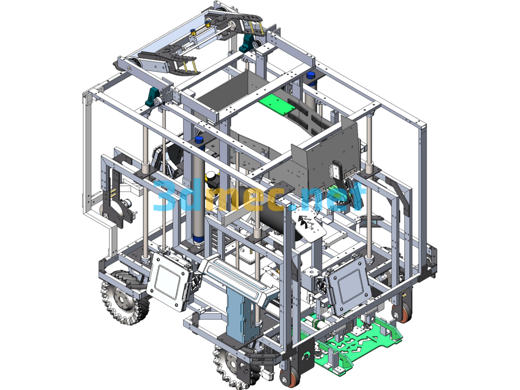 RoboMaster Mecanum Wheel Chariot Robot - Engineering Vehicle - 3D Model SolidWorks Free Download