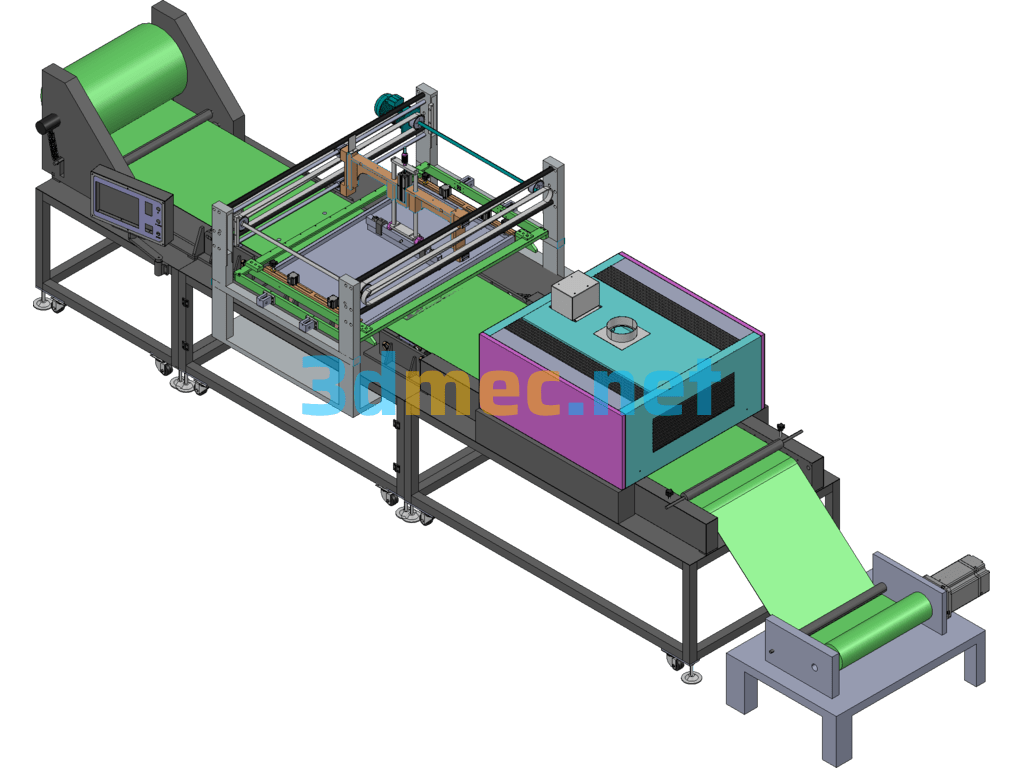 Screen Printing Machine - Single Blade Screw Forward And Backward Moving Type - 3D Model Creo.Parametric Free Download