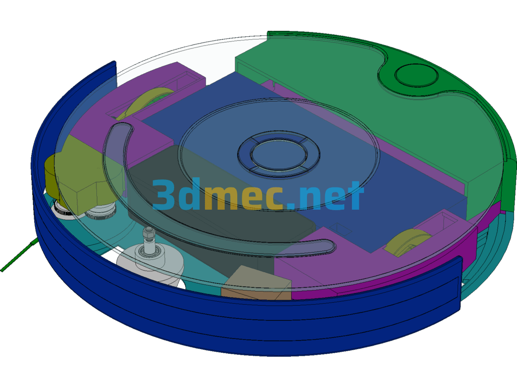 Autonomous Path Planning Sweeping Robot - 3D Model SolidWorks Free Download