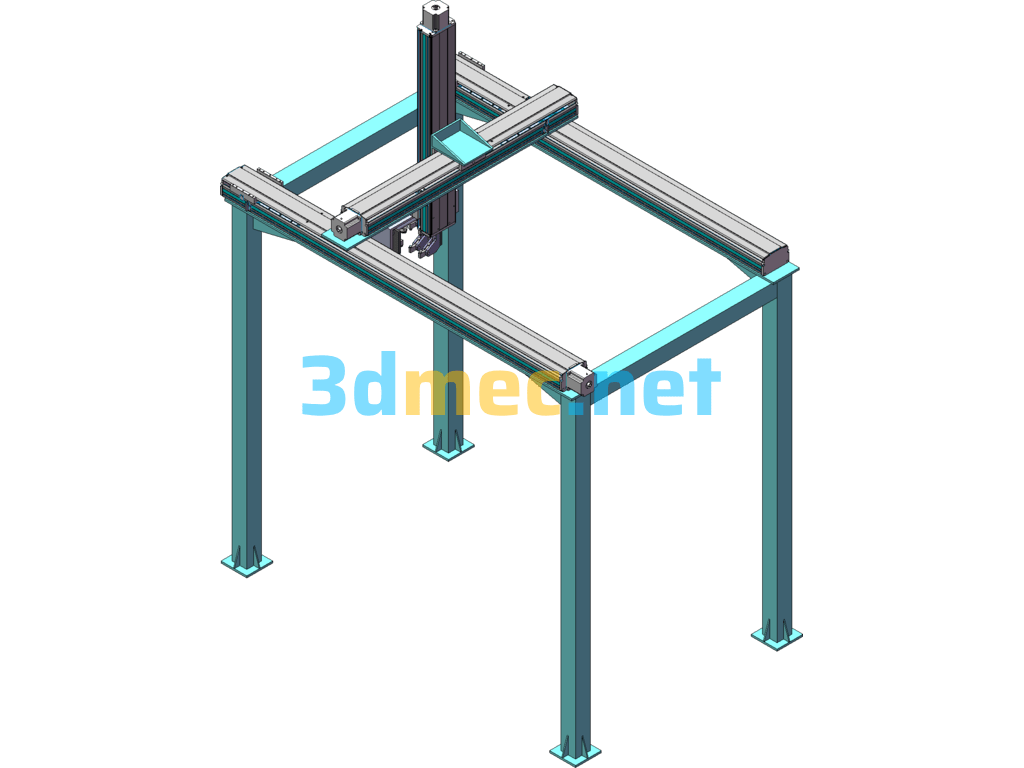 Gantry 3-Axis Robot Rectangular Coordinate Robot - 3D Model SolidWorks Free Download