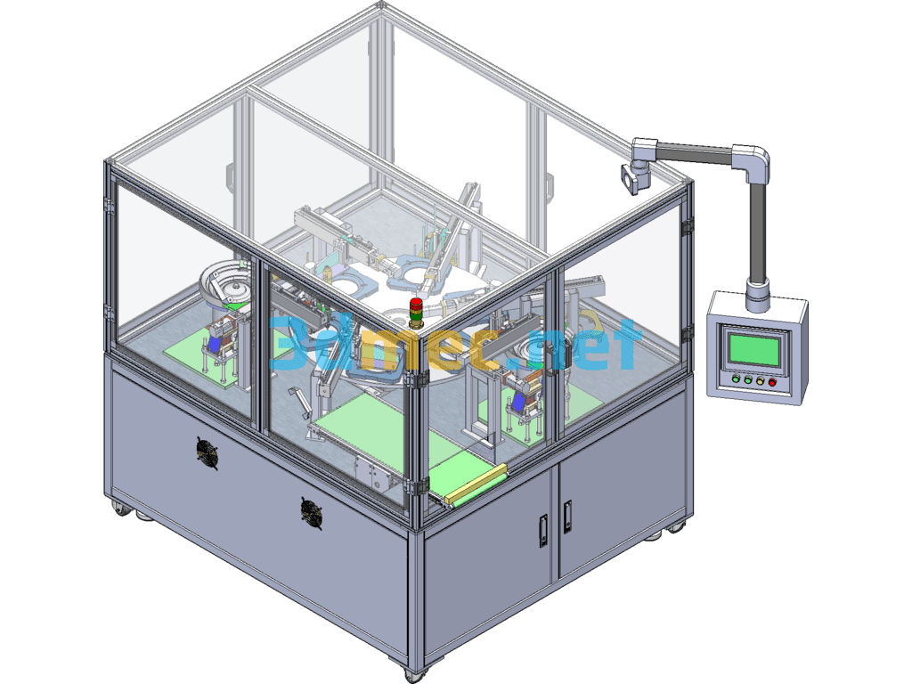 Automatic Assembly Of Air Duct Cover (Automatic Feeding And Locking Screws) - 3D Model SolidWorks Free Download