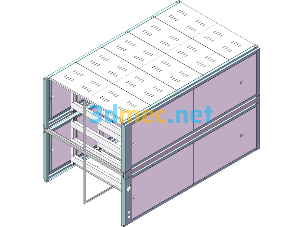 200ah-250ah Battery Cabinet Part Series - 3D Model SolidWorks Free Download