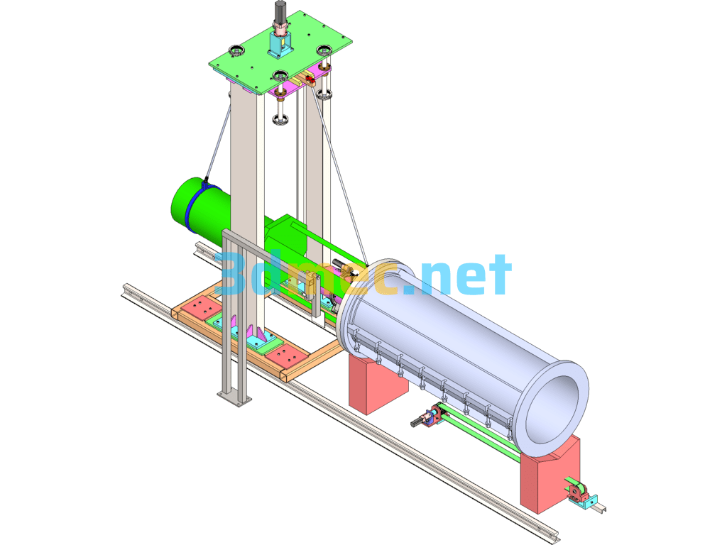 Automatic Tensioning Machine For Prestressed Pipe Piles Of Various Specifications - 3D Model SolidWorks Free Download