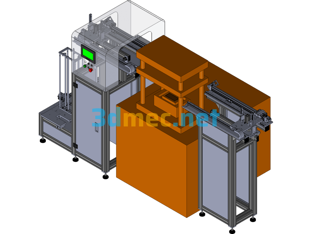 Punch Machine Robot Arm Fully Automatic Loading And Unloading Machine - 3D Model SolidWorks Free Download