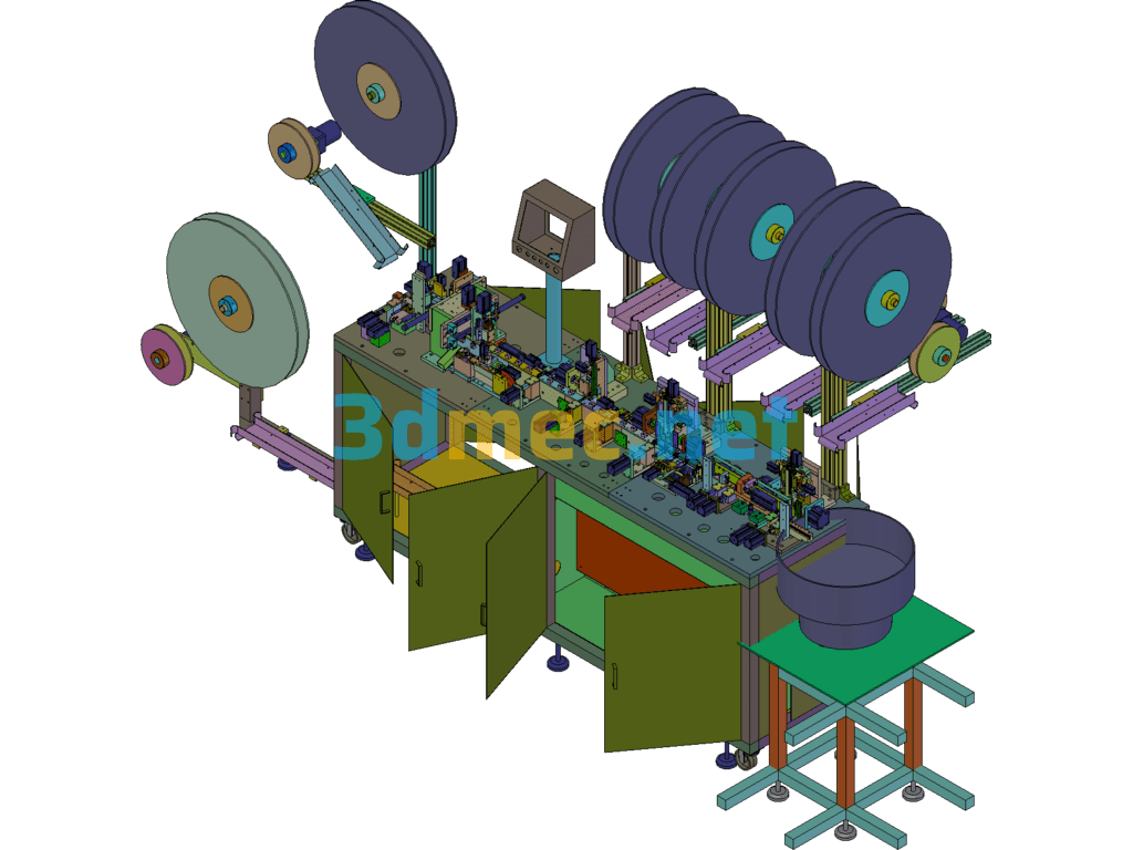 Phone Jack Assembly Machine, Automatic Headphone Jack Assembly Machine - 3D Model SolidWorks Free Download