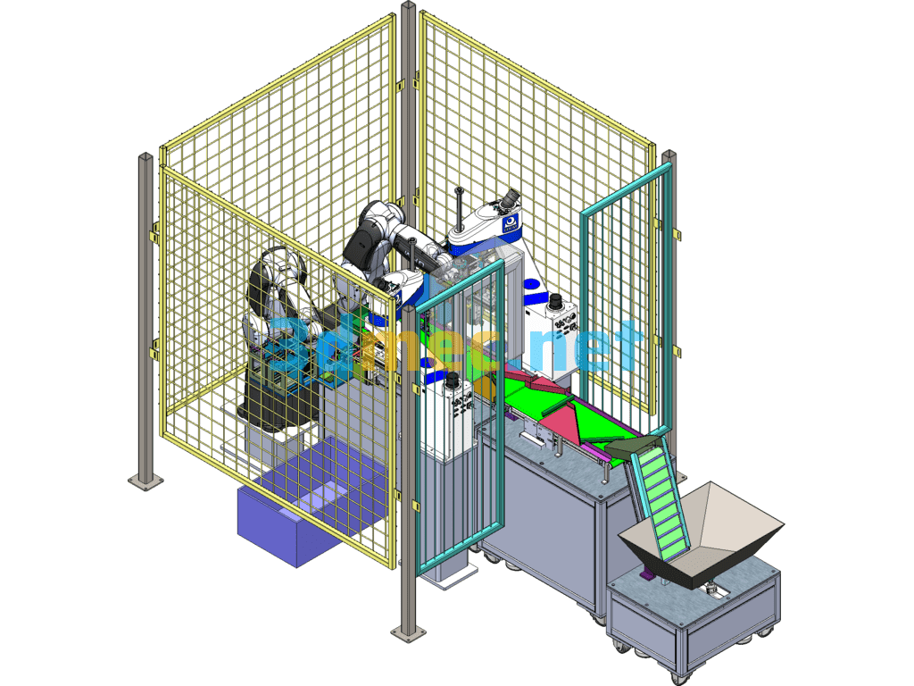 Standard Mass Production Machine - Sorting And Packaging Of Various Small Parts (Already Produced With BOM Action Sequence Diagram Action Flow) - 3D Model SolidWorks Free Download