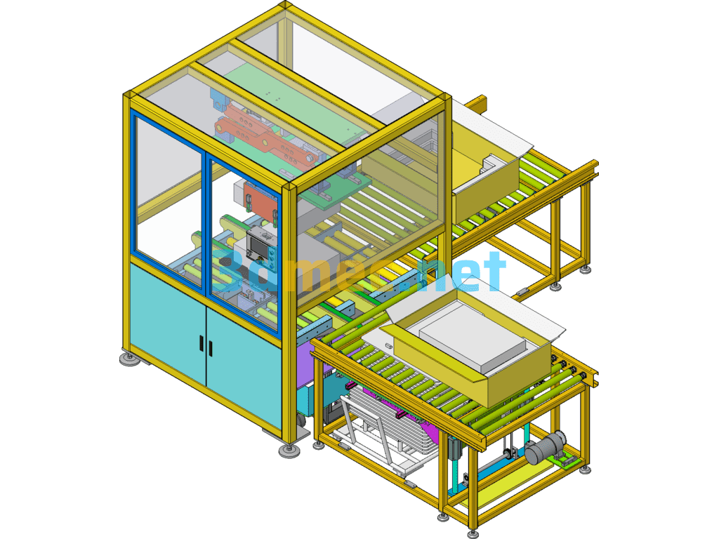 Case Packing Equipment For Servers (Part Of The Case Packing Equipment Put Into Production) - 3D Model SolidWorks Free Download