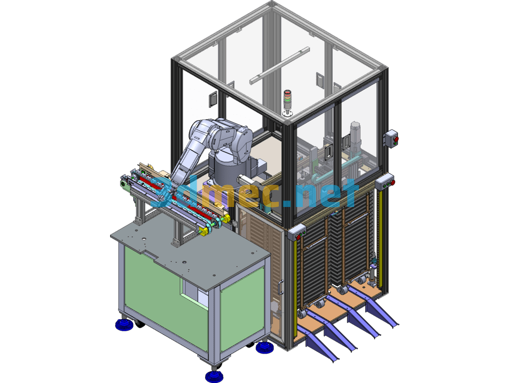 Robotic Gripping Automatic Feeding Machine (Already Produced, Including Detailed PPT Engineering Drawings And Commercially Purchased Parts BOM) - 3D Model SolidWorks Free Download