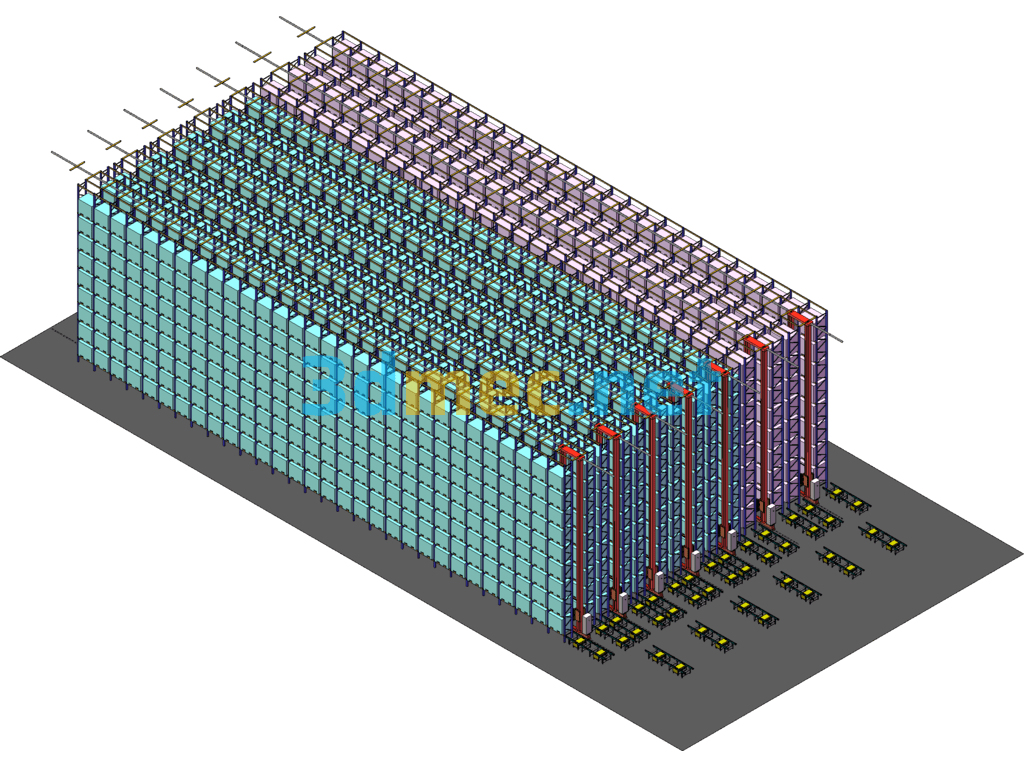 Automated Warehouse - 3D Model SolidWorks Free Download