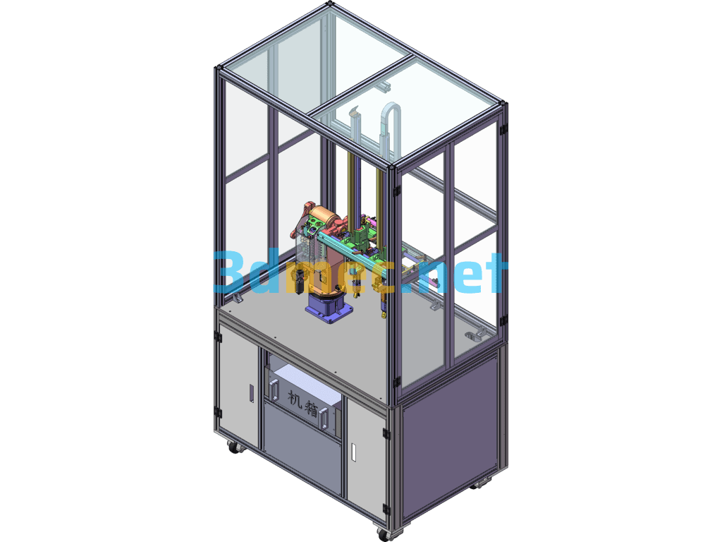 Four-Axis Double-Station Automatic Loading And Unloading Machine - 3D Model SolidWorks Free Download