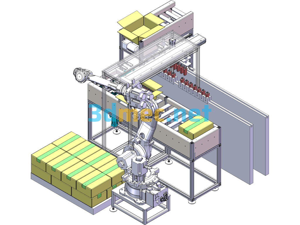 Automatic Unpacking, Loading, Conveying And Assembly (Including Detailed PPT Instructions) - 3D Model SolidWorks Free Download