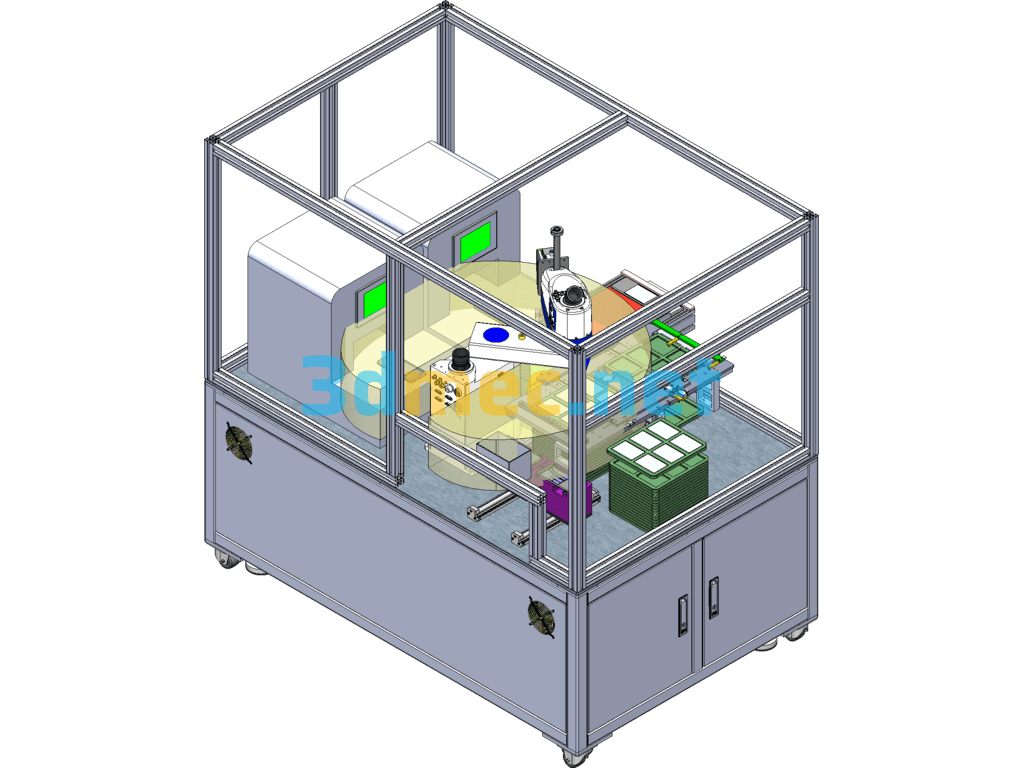 Mobile Phone Battery Automatic Assembly Machine (Contains Detailed PDF Instructions) - 3D Model SolidWorks Free Download