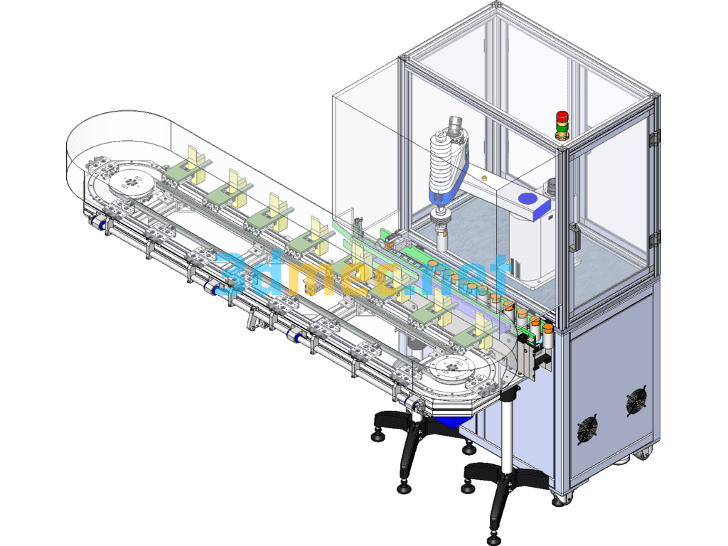 Automatic Cartoning Machine (With Detailed PPT Instructions) Robot Grabbing - 3D Model SolidWorks Free Download