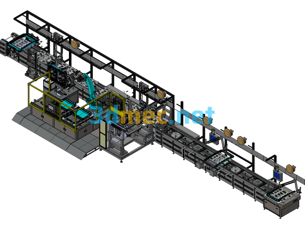 Panoramic Sunroof Assembly Line (Speed Chain Streamlined Flow) - 3D Model Exported Free Download