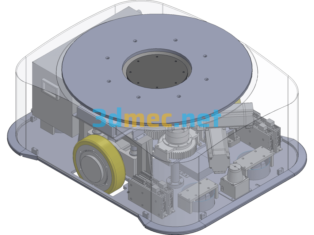 Detailed Drawing Of QR Code Navigation AGV, Load Capacity 800 Kg - 3D Model Exported Free Download