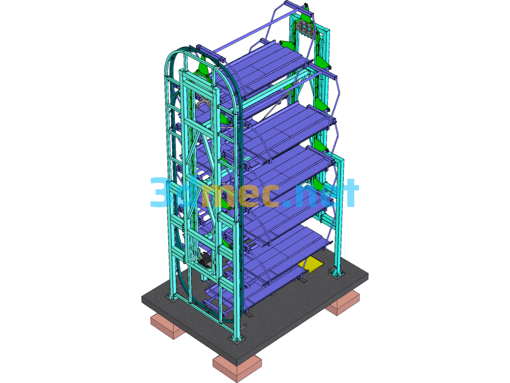 Vertical Circulation Mechanical Parking Equipment (Already Produced) - 3D Model SolidWorks Free Download