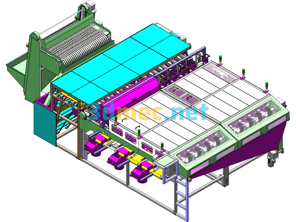 Non-Standard Automated Betel Nut Production Line - 3D Model SolidWorks Free Download