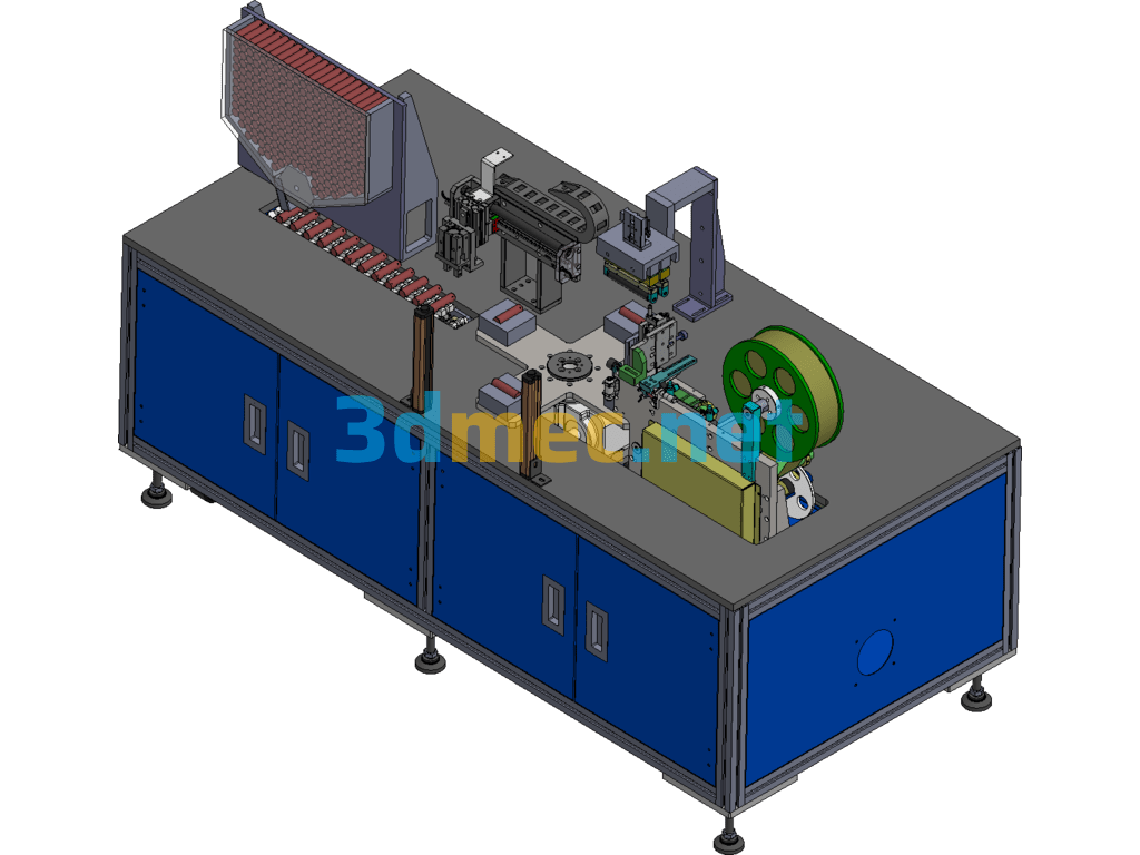 Automatic Battery Arc Labeling Machine Model - 3D Model SolidWorks Free Download