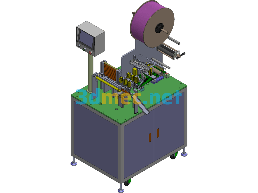 Automatic Special-Shaped Plastic Sheet Peeling And Gluing Equipment - 3D Model SolidWorks Free Download