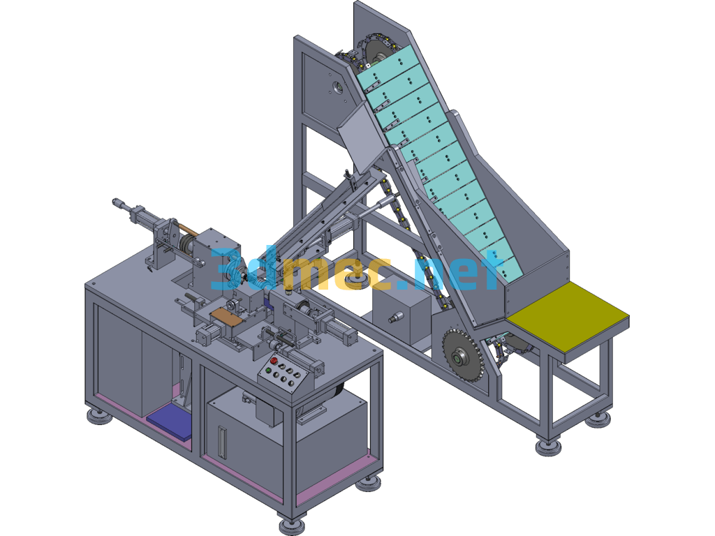 Hydraulic Core Outer Circle Rough Turning Machine - 3D Model SolidWorks Free Download