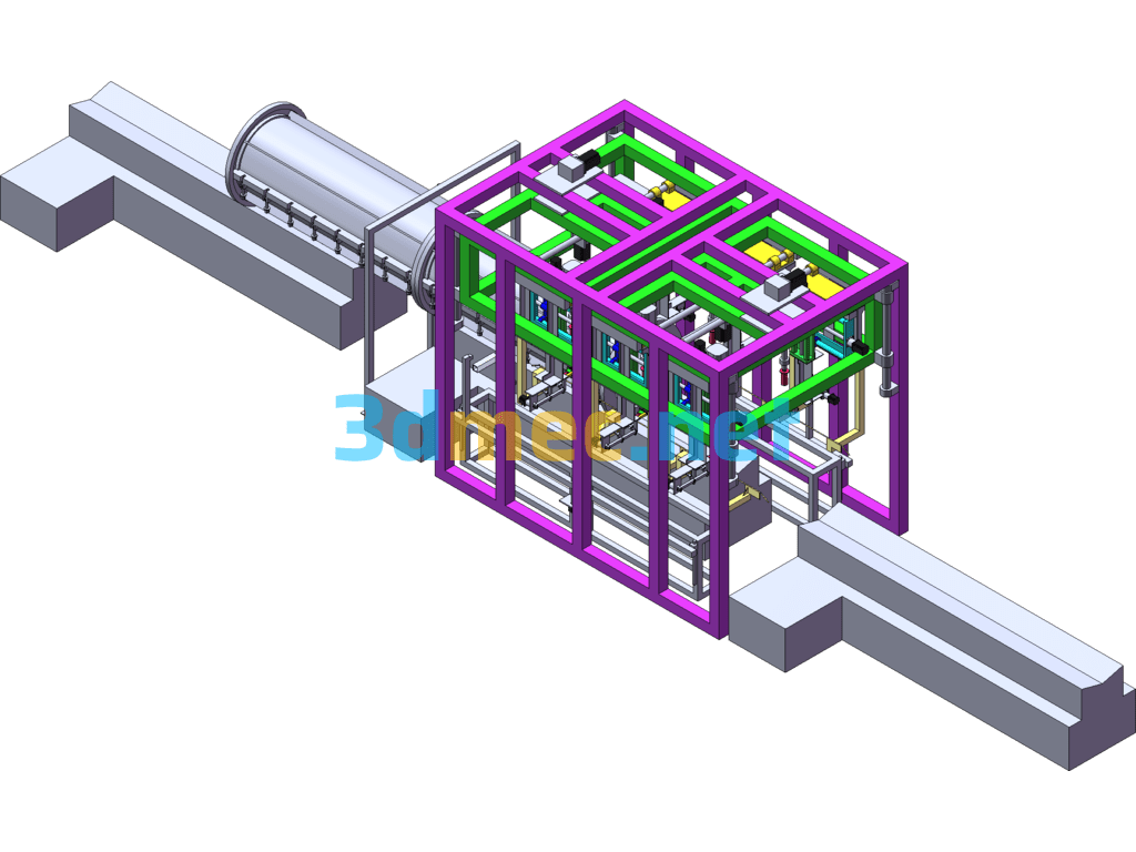 Automatic Mold Clamping And Locking Machine For Multi-Specification Pipe Pile Molds (Already In Mass Production, With Actual Pictures Attached) - 3D Model SolidWorks Free Download