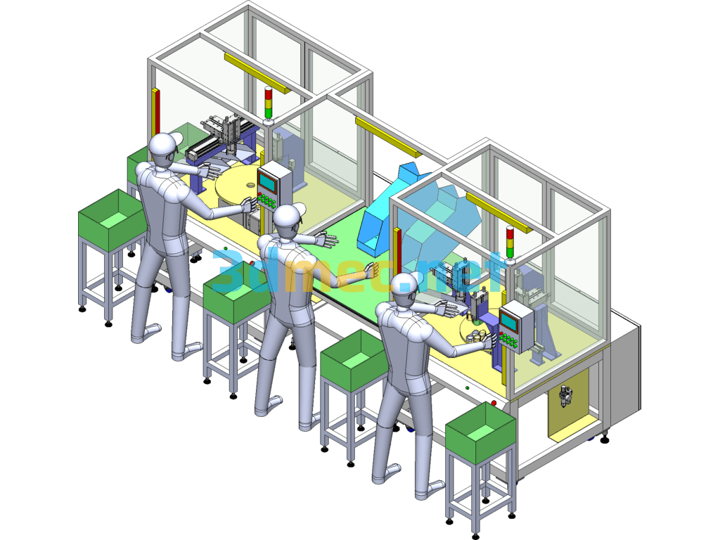 Soft Rubber Breathing Mask Production Line - 3D Model SolidWorks Free Download