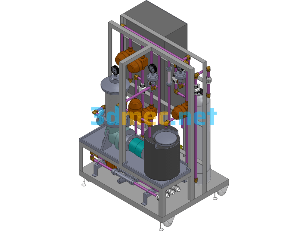 Trivalent Chromium Zinc Passivation Solution Regeneration Device - 3D Model SolidWorks Free Download