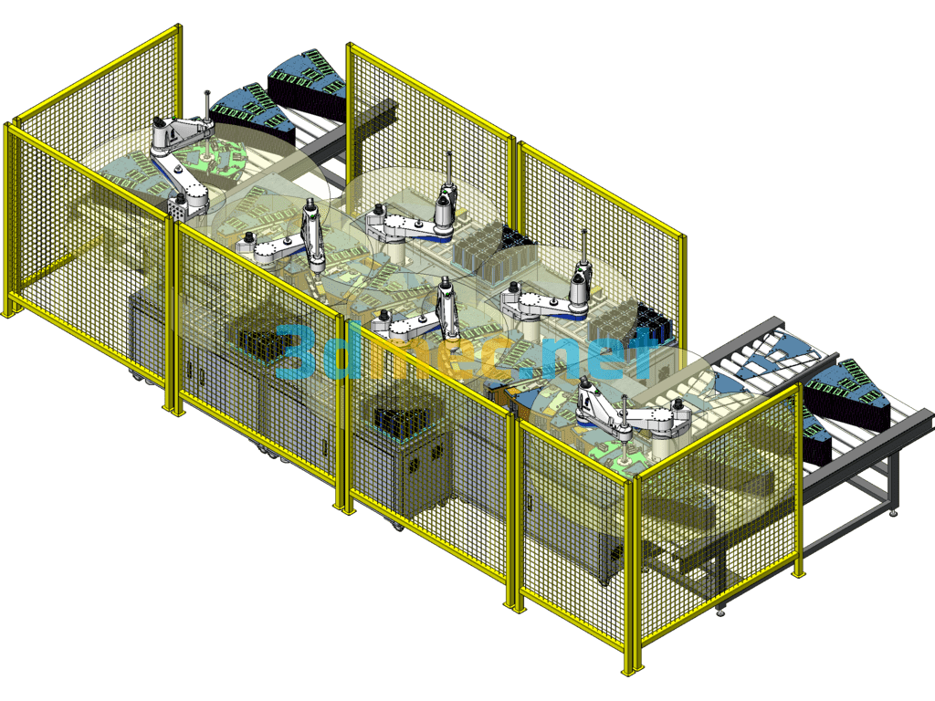 Automatic Material Sorting And Unloading Equipment For Fada Lenses - 3D Model SolidWorks Free Download