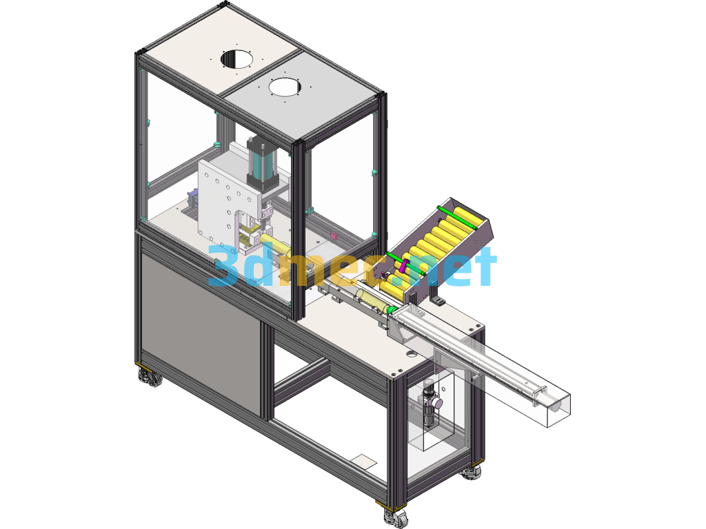 Automatic Feeding Steel Pipe Hydraulic Punching Equipment - 3D Model SolidWorks Free Download