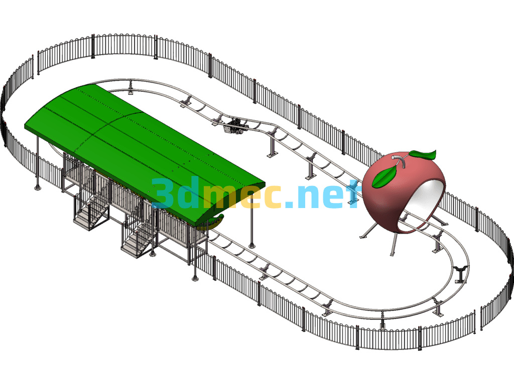 Fruit Worm Slide (Playground Equipment) - 3D Model SolidWorks Free Download