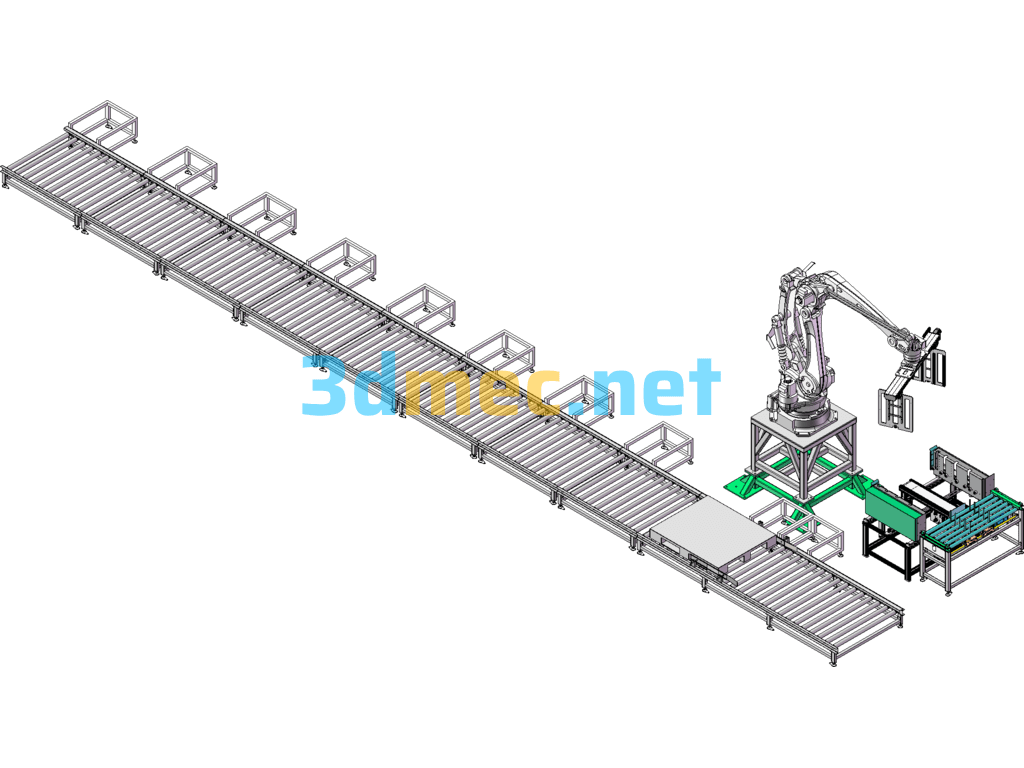 Corrugated Paper Automatic Palletizing Production Line - 3D Model SolidWorks Free Download