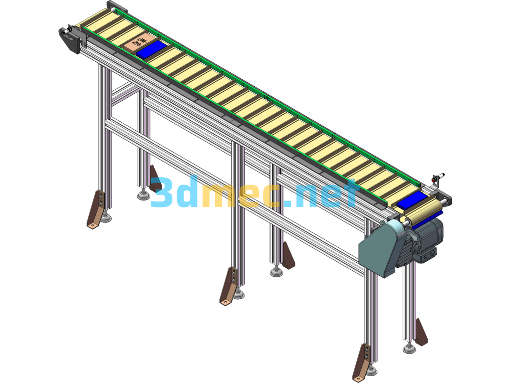 Belt Conveyor Line 3D+ Engineering Drawing (Original) - 3D Model SolidWorks Free Download