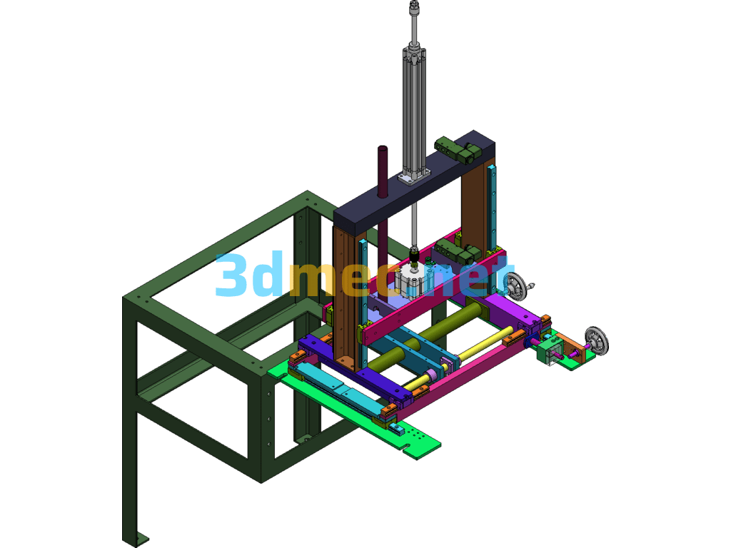 Die Cutting Machine Supporting Punching Machine - 3D Model SolidWorks Free Download