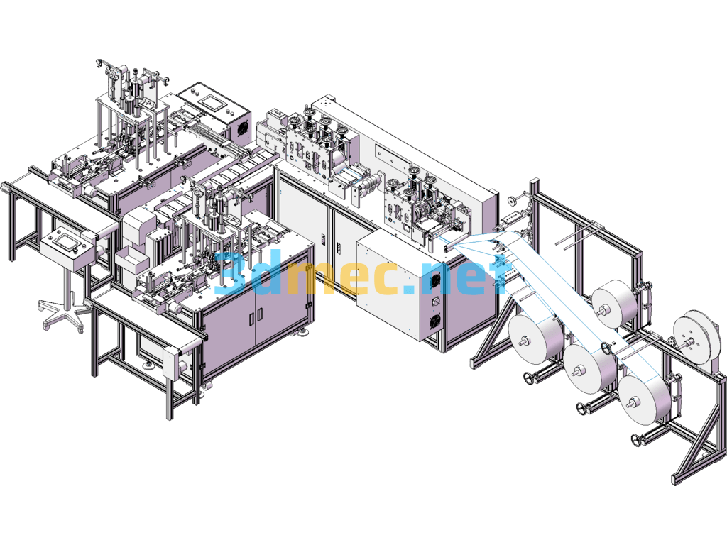 The Third Generation Flat Mask Machine, One For Two, Fully Automatic Mask Machine Equipment - 3D Model SolidWorks Free Download