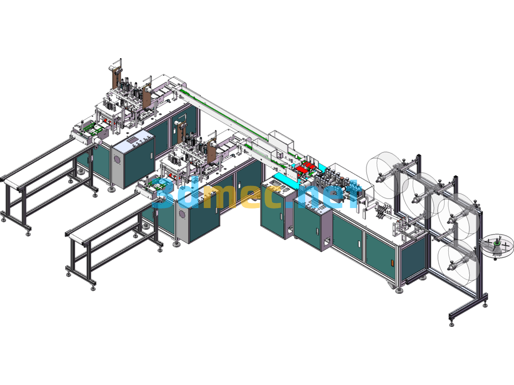 One-To-Two Fully Automatic Mask Equipment (Electrical + Mechanical + Program + Bom Table) - 3D Model SolidWorks Free Download