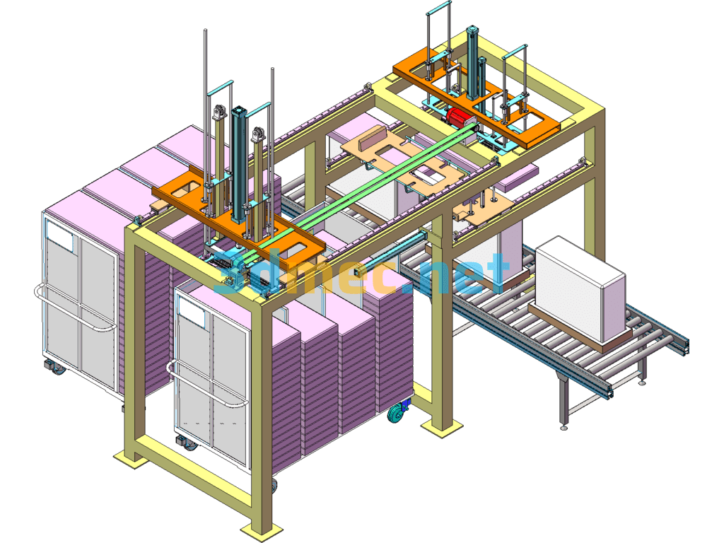 Non-Standard Automatic Top Cover Automatic Assembly Equipment - 3D Model SolidWorks Free Download