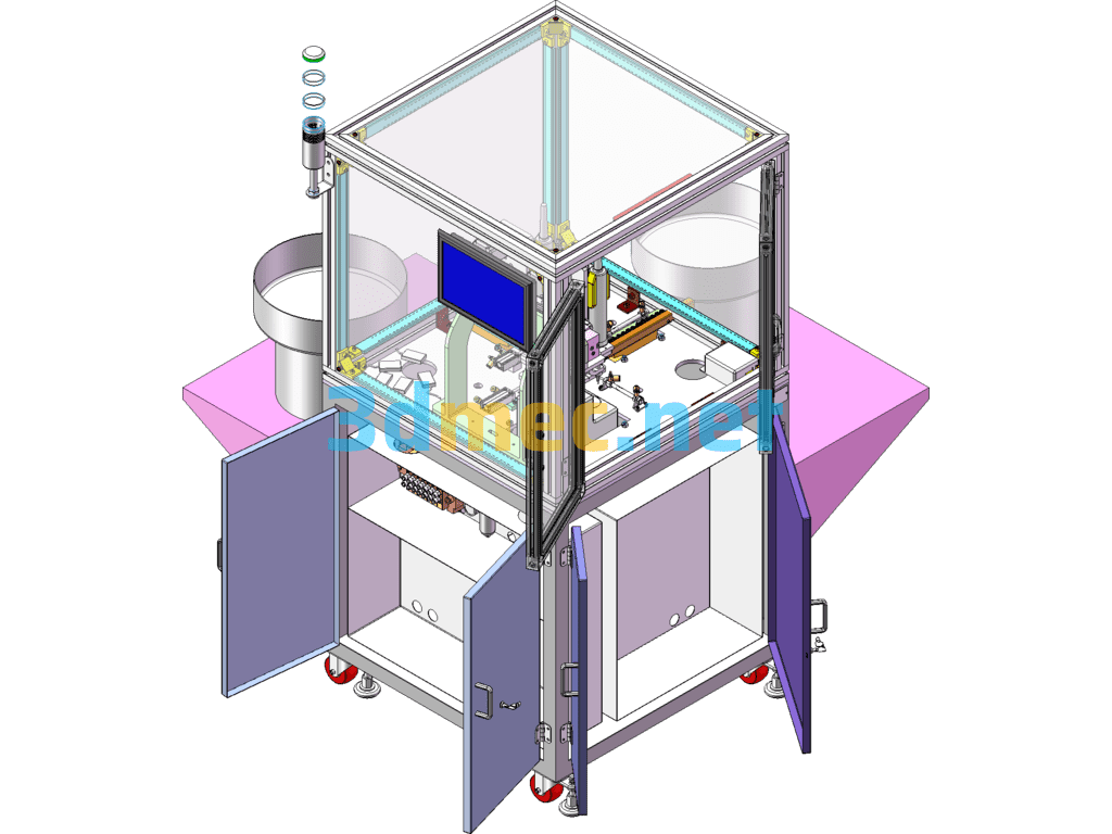 Non-Standard Automated Slider Automatic Assembly Equipment 3D + Electrical Program - 3D Model SolidWorks ProE Creo.Parametric Free Download