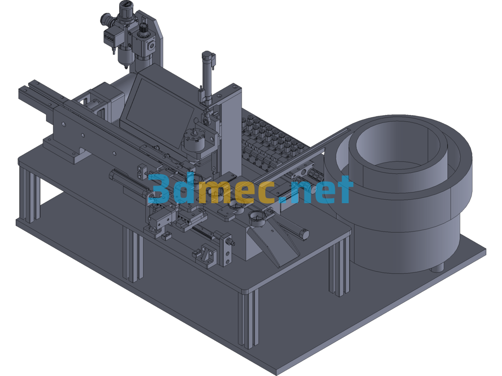 Semi-Automatic Machine For Assembly Of Cover Assembly And Bottom Shell - 3D Model Creo.Parametric Free Download